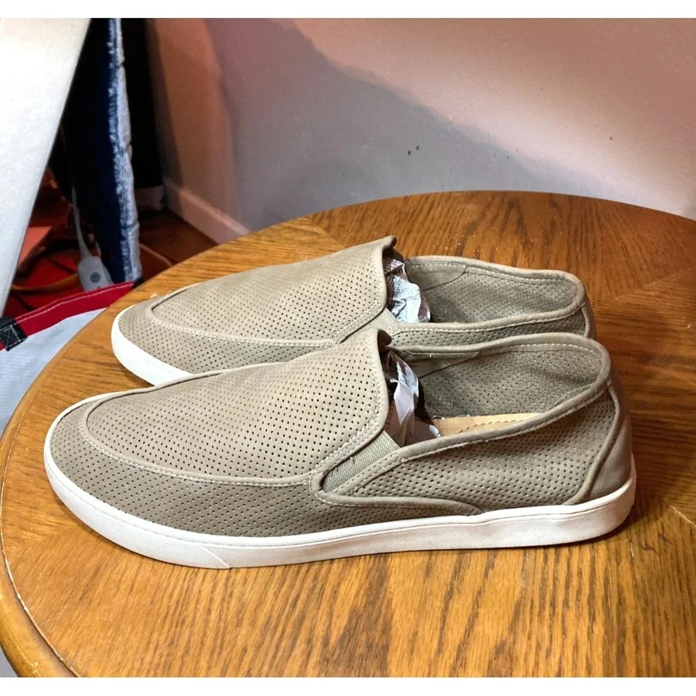 Flag Ltd Napa Glove Leather Slip‑On Loafer Men  13M Tan Perforated‎ Casual Shoe